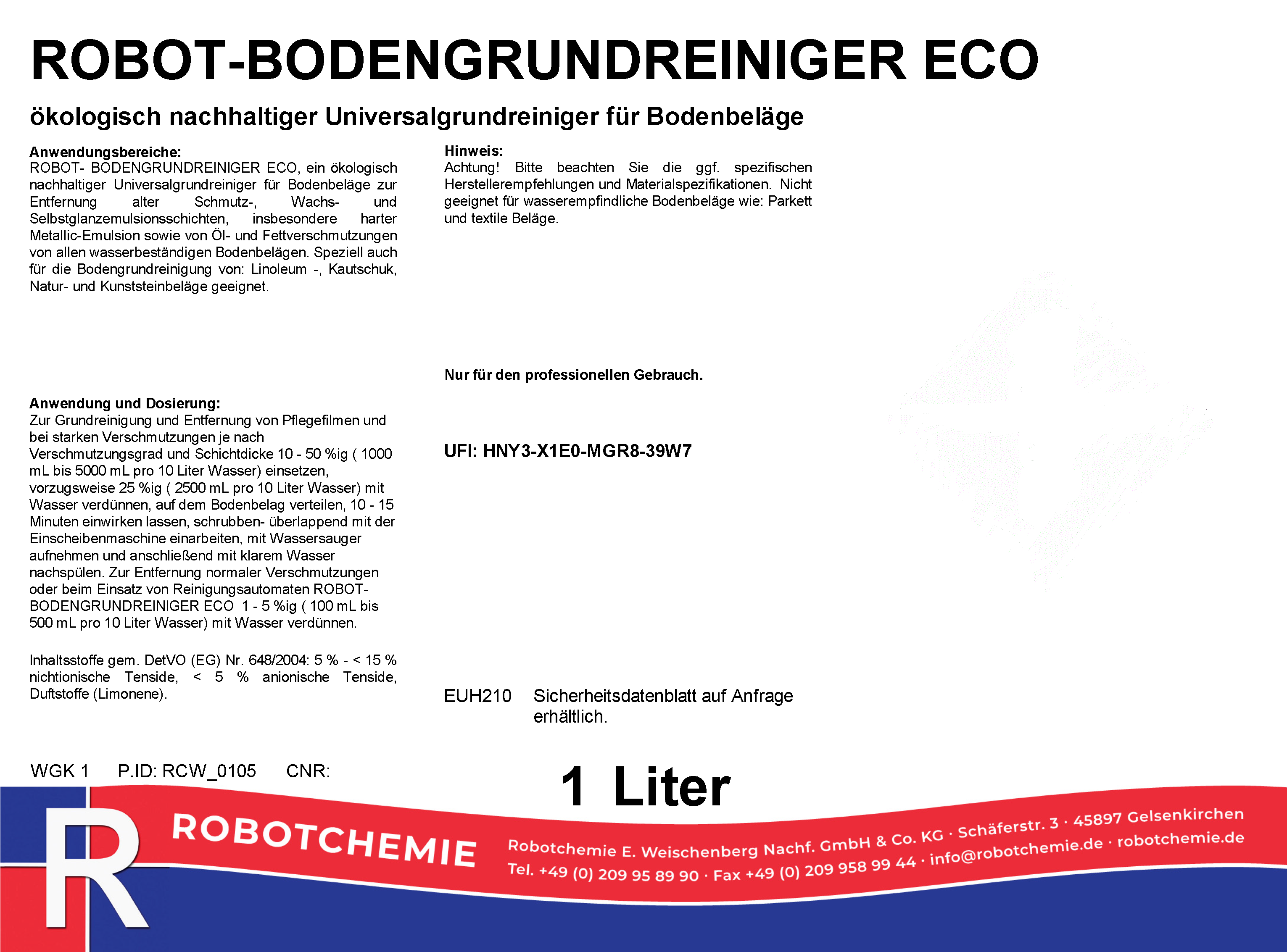 ROBOT-BODENGRUNDREINIGER ECO 1 Liter