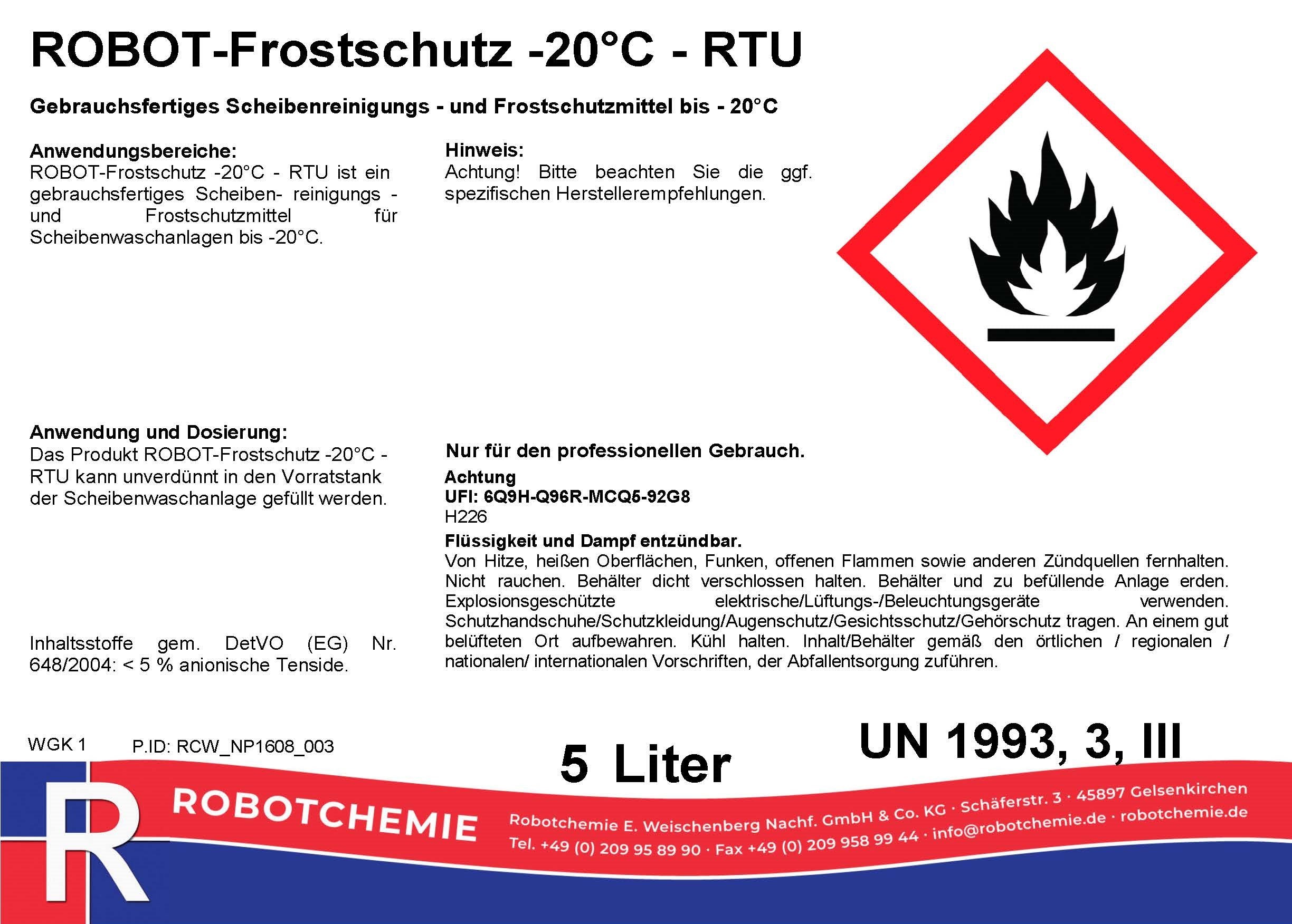 Frostschutz -20°C - RTU