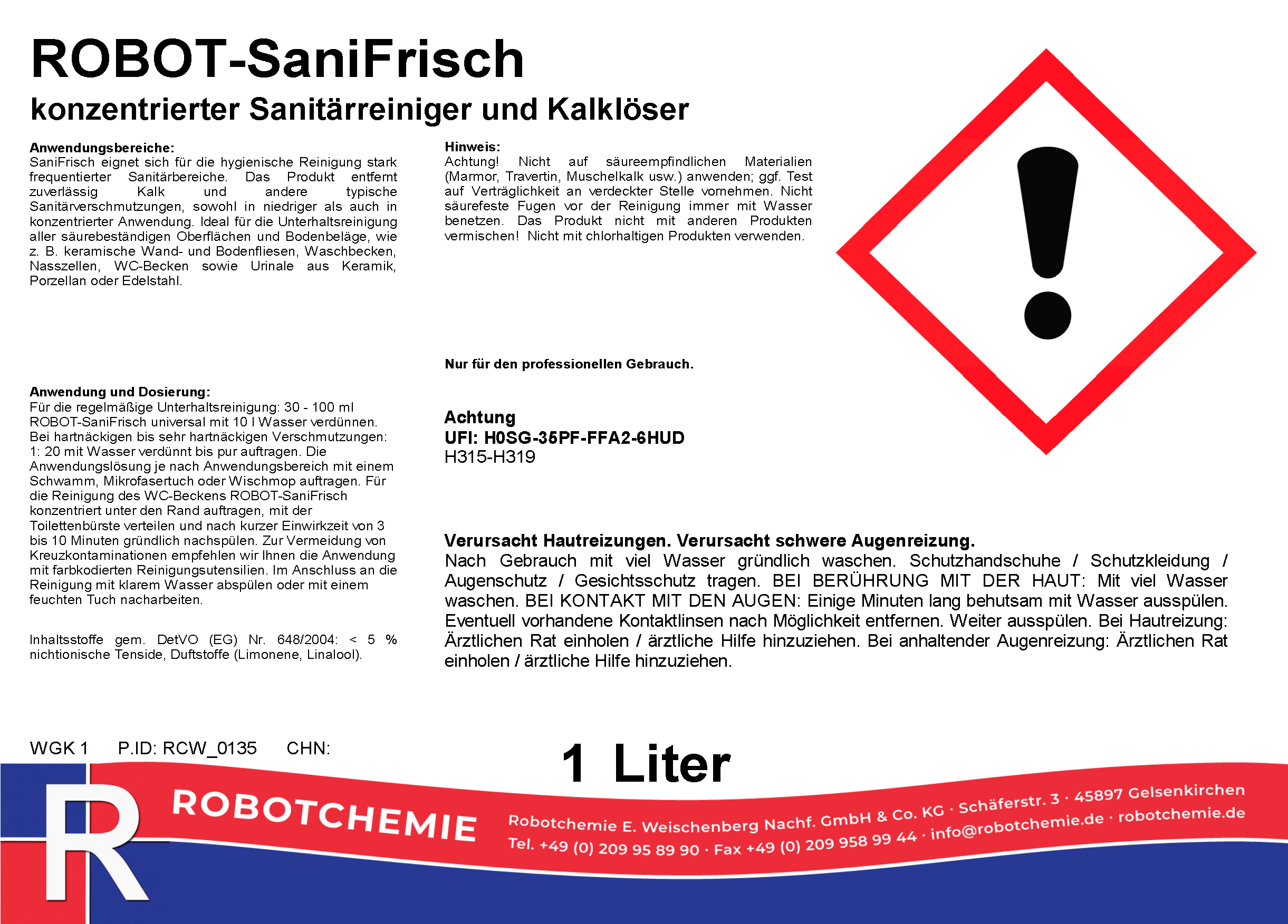 ROBOT-SaniFrisch 1 Liter