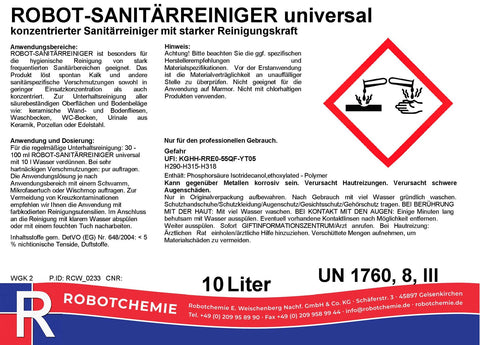 ROBOT-SANITÄRREINIGER universal 10 Liter