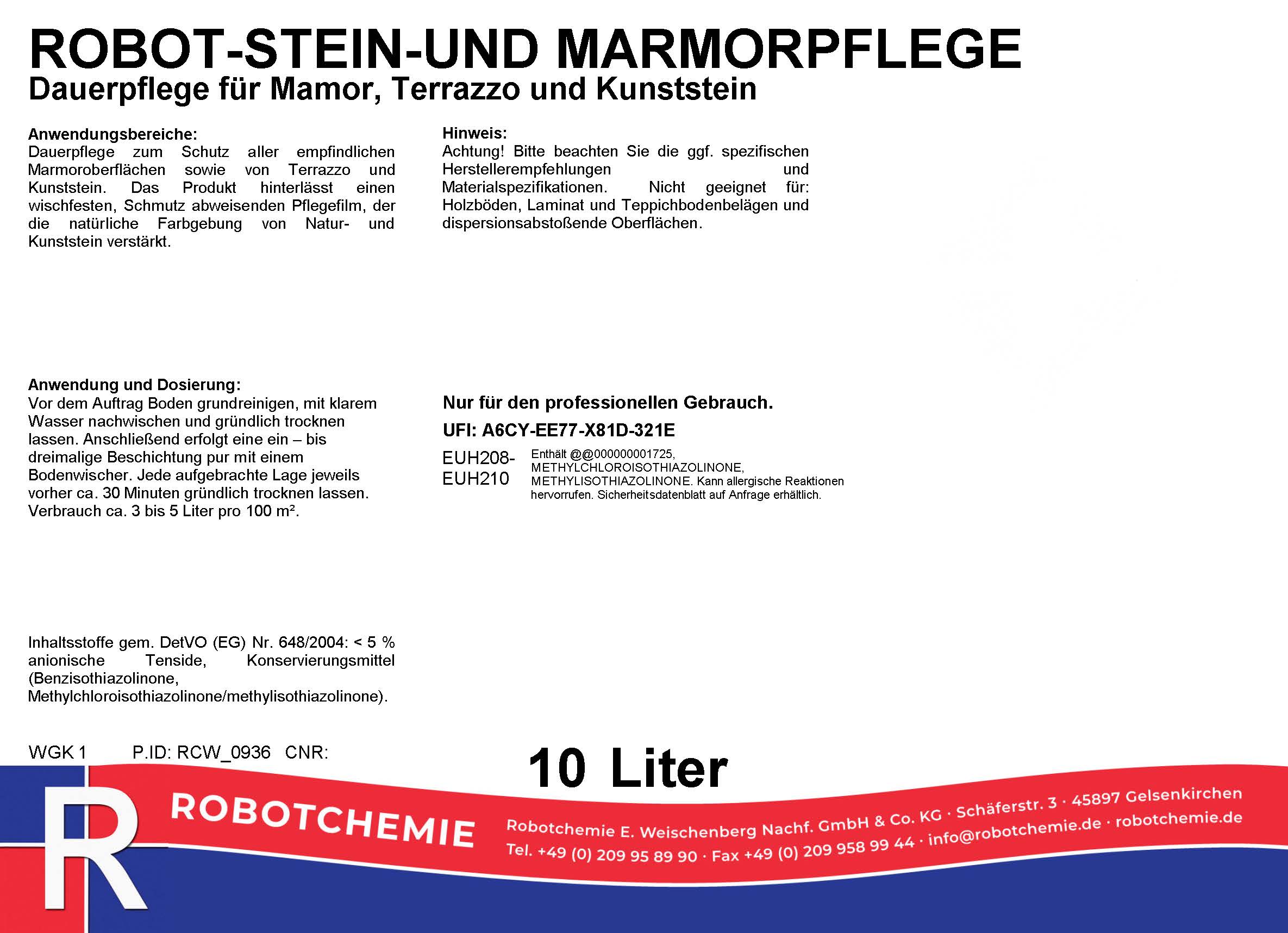 ROBOT-STEIN-UND MARMORPFLEGE 10 Liter