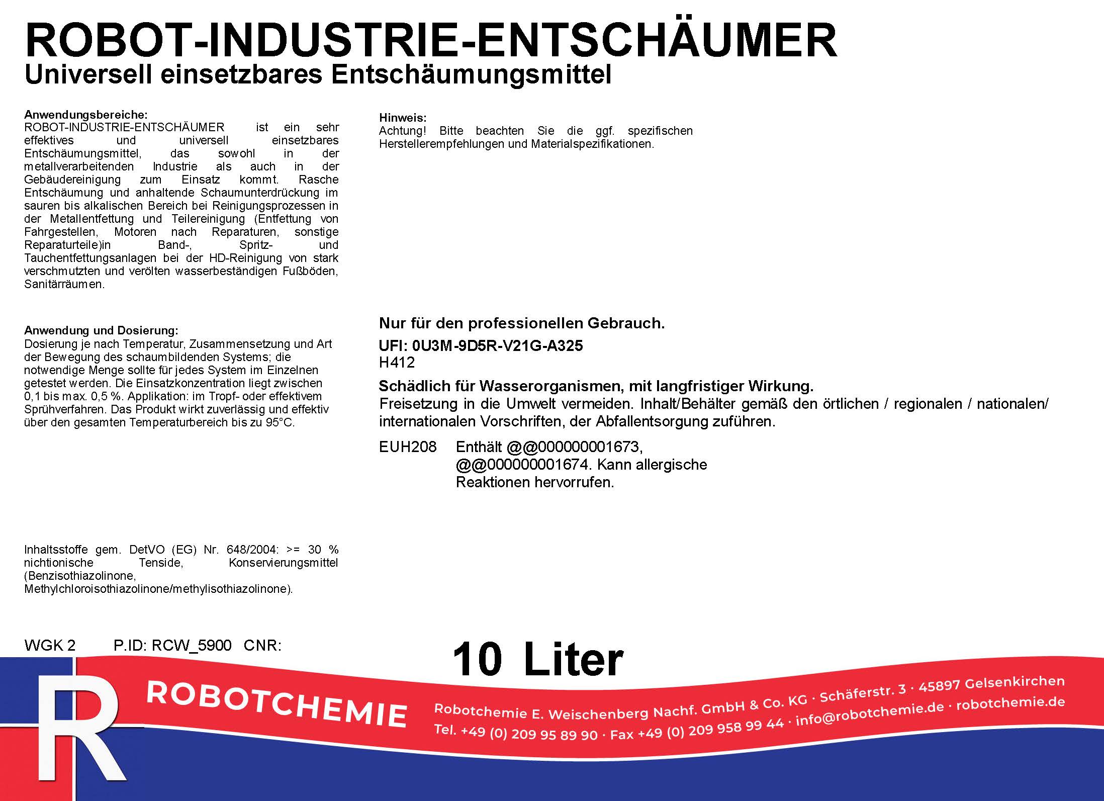 ROBOT-INDUSTRIE-ENTSCHÄUMER