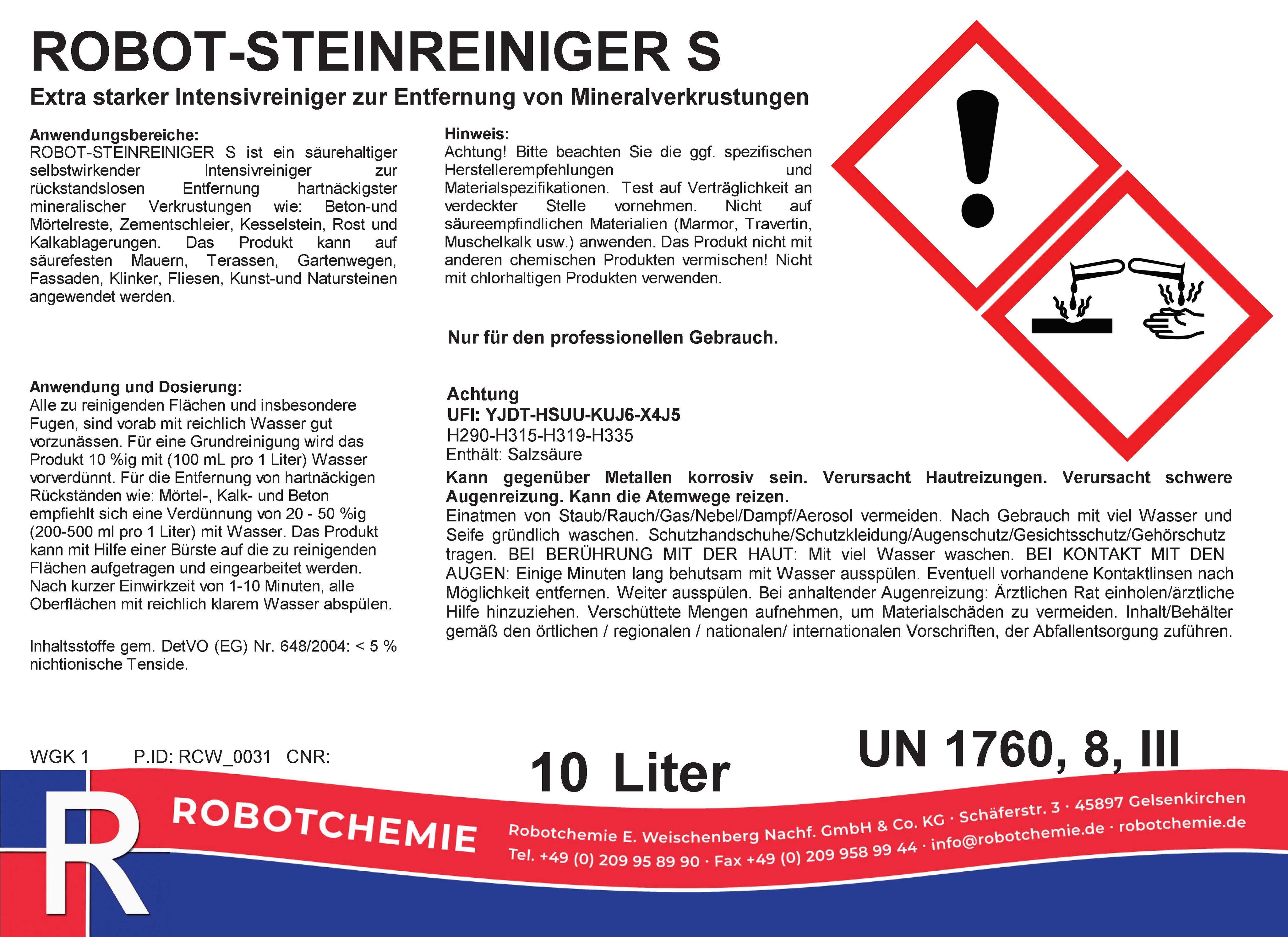 ROBOT-STEINREINIGER S 10 Liter