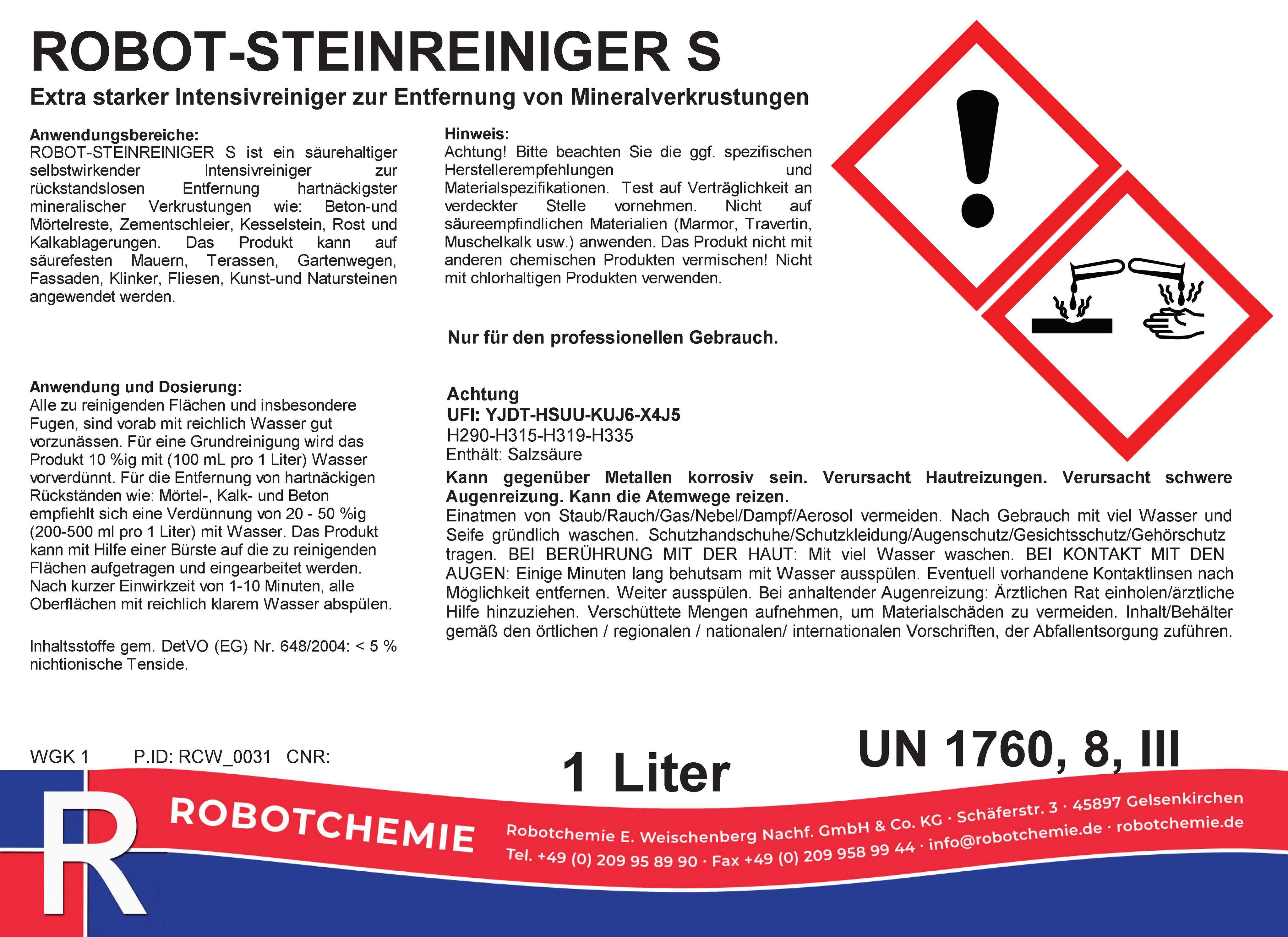 ROBOT-STEINREINIGER S 1 Liter