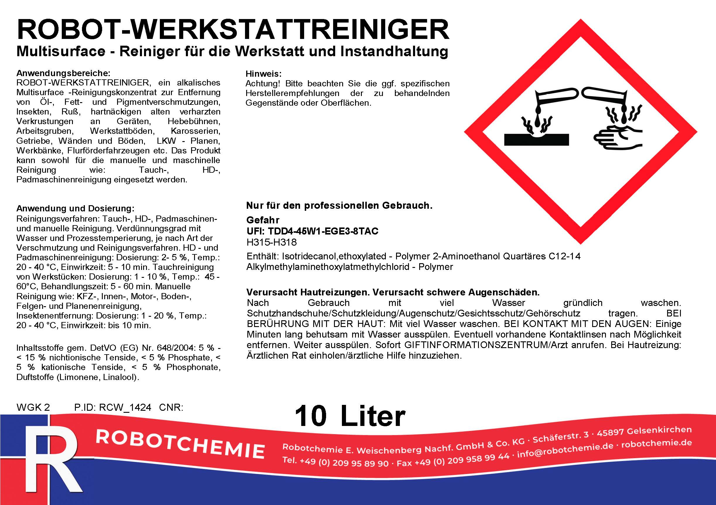 ROBOT-WERKSTATTREINIGER 10 Liter